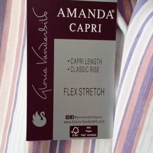 Amanda Colorful Striped Capri Size 22W. - Picture 7 of 7